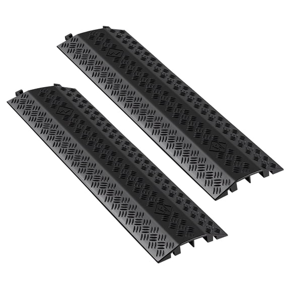 VEVOR Drop Over Cable Cover, 17,500 lbs/Axle Load Capacity, Heavy Duty Cable Hose Protector Ramp, Floor Cord Cover, for High Walking Traffic Areas, Indoor, Home, Office, Warehouse, 2 Pack
