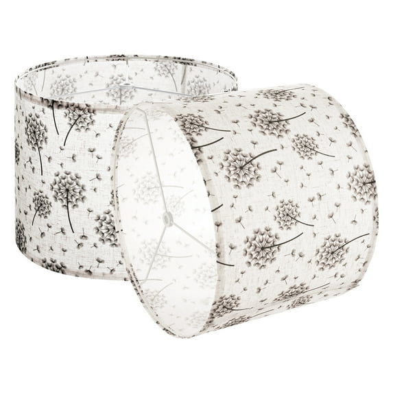 VEVOR Drum Lamp Shade 2 Set, 13 in Top x 13 in Bottom x 10 in High, Medium Drum Linen Lampshade, Replacement Lamp Shade for Table Lamps Floor Lamps, Easy Assembly Required (Light Dandelion Pattern)