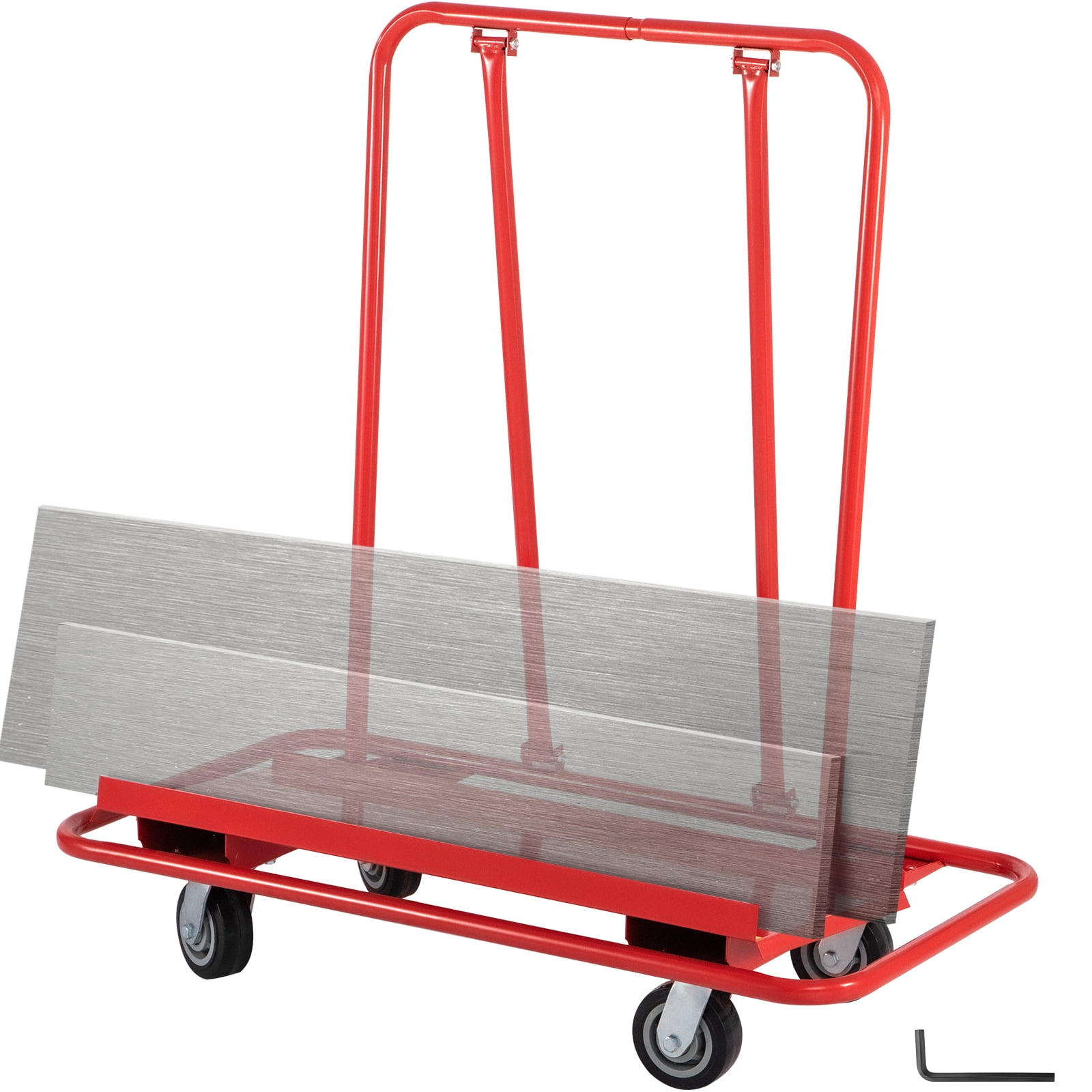 VEVOR Drywall Cart, 45.3″L × 21.7″W × 31.5″H Drywall Sheet Carts with 2200 lbs/1 Ton Load Capacity, Heavy Duty Plasterboard Trolley w/ Four 5″ Wheels, Service Dolly for Handling Sheetrock Sheet Panel Sansujyuku sansujyuku.com