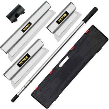 VEVOR Drywall Skimming Blade 10/24/32in Smoothing Knockdown Spatula Handle Set, Extruded Aluminum & European Stainless Steel & High-impact End Cap Finishing Tool for Sheetrock Gyprock