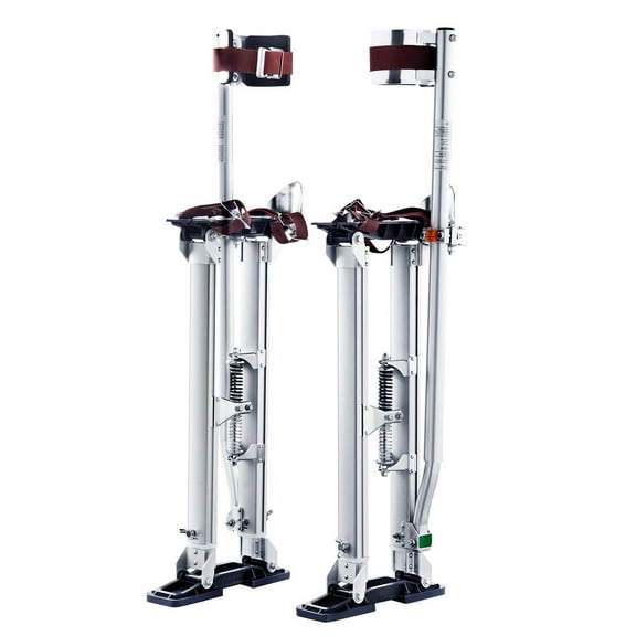 VEVOR Drywall Stilts, 24''-40'' Adjustable Aluminum Tool Stilts with Protective Knee Pads, Durable and Non-slip Work Stilts for Sheetrock Painting, Walking, Taping, Silver