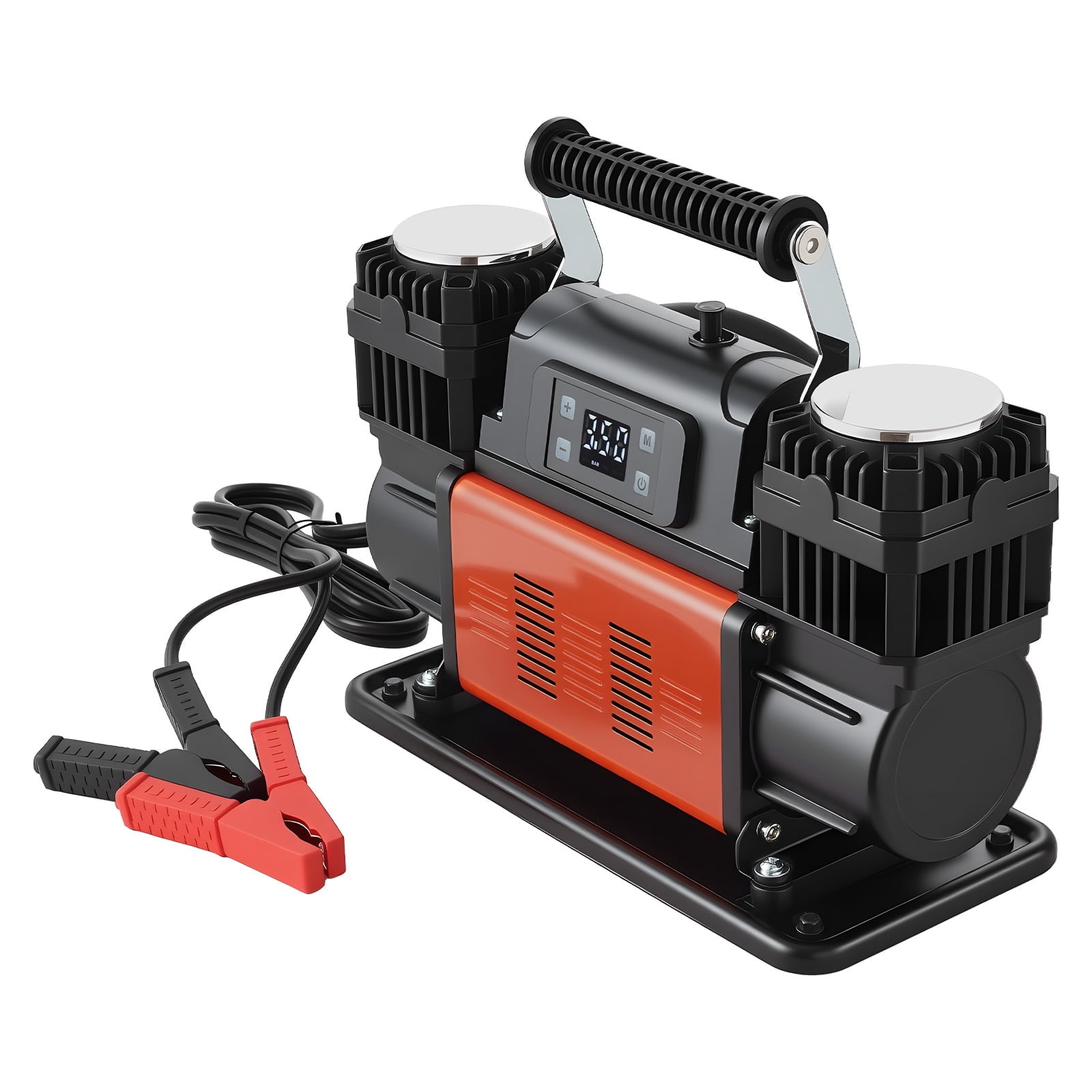 VEVOR Dual-Cylinder Heavy Duty Air Compressor, 10.6CFM Auto-Stop Portable Tire Inflator, 12V 150PSI Offroad Air Pump with LCD Digital Display & Adapters for Truck Car SUV 4 x 4 Vehicle RV