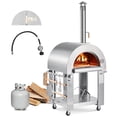thumbnail image 1 of VEVOR Dual Fuel Pizza Oven Outdoor, 26 in Portable Pizza Oven, Pellet & Gas Powered Outdoor Pizza-Maker with Thickened Cordierite Pizza-Stone, Easy to Move with Casters, for Camping and Backyard, 1 of 9