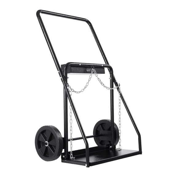 VEVOR Welding Cart, Oxygen Acetylene Tank Cart with 440LBS Static Weight Capacity, 10-Inch Solid Wheels and Tank Storage Safety Chains, Suitable for Double 12.5-Inch Dia. Gas Cylinders