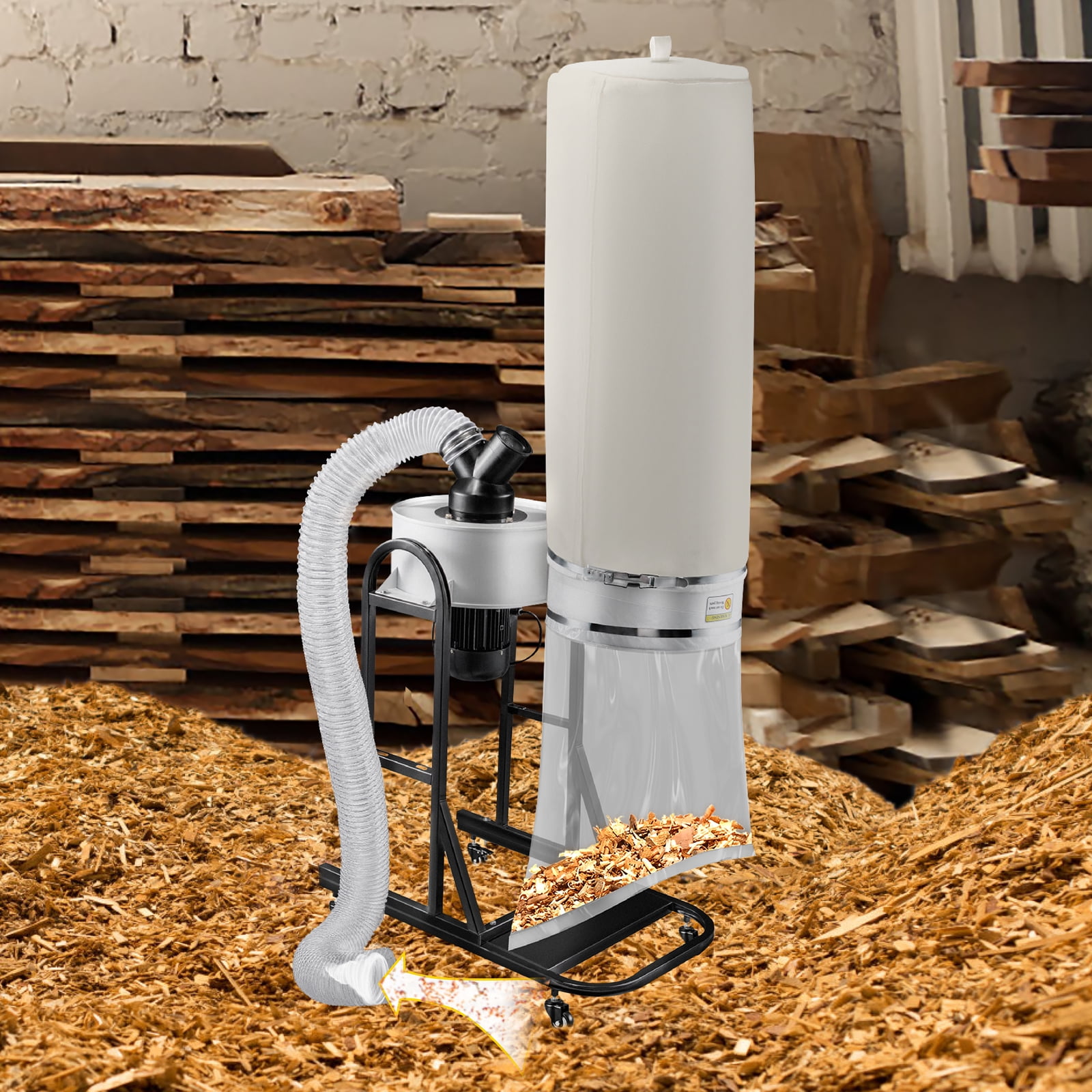 VEVOR Dust Collector, 1.5 HP Portable Vortex Dust Collector, 647 CFM