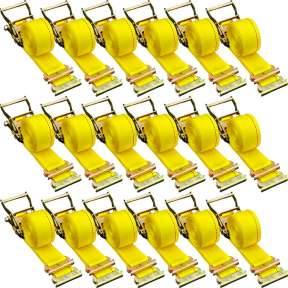 BENTISM E-Track Ratchet Strap, 18 Pack 2" x 15' E Track Straps 4400 lbs Breaking Strength