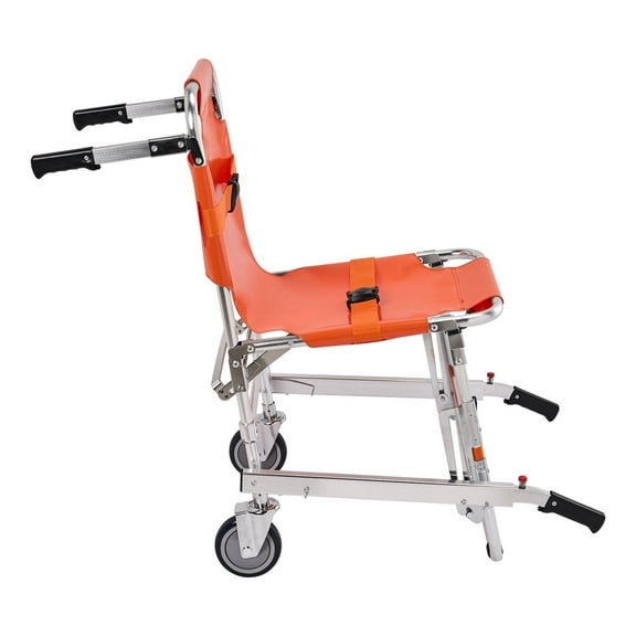 VEVOR EMS Stair Chair, 350 lbs Load Capacity, Foldable Aluminum Emergency Stair Climbing Wheelchair with 2 Wheels, Portable Stair Lift Chair Ambulance Firefighter Evacuation Use for Elderly, Disabled