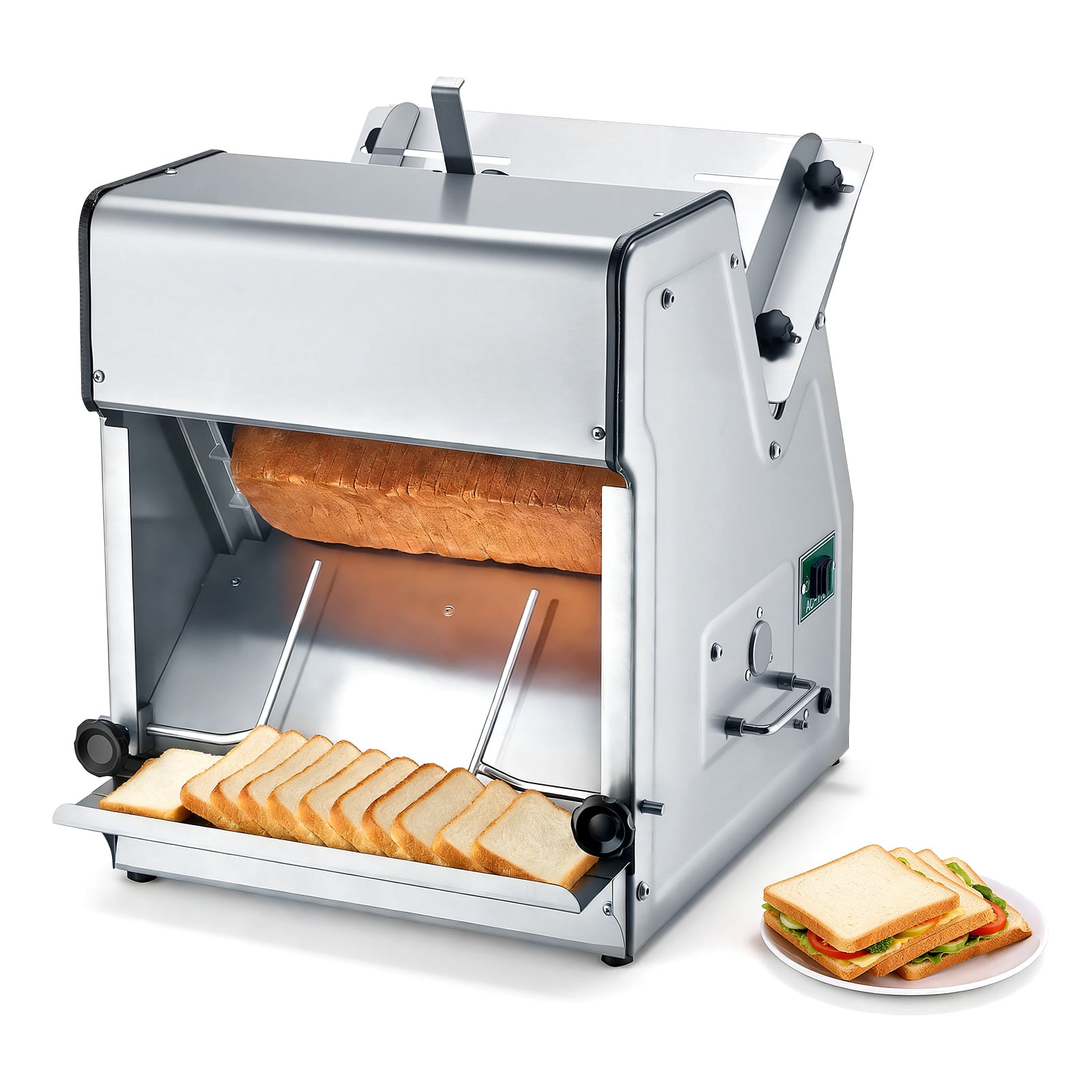 VEVOR Electric Bread Slicer, 370W 1680RPM Bread Slicing Machine ...