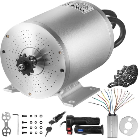 VEVOR Electric Brushless DC Motor 72V 3000W Brushless Electric Motor 4900RPM Brushless Motor Kit with Controller and Throttle Grip for Electric Scooter E Bike Engine Motorcycle DIY Part