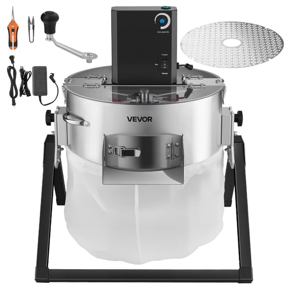 VEVOR Electric Bud Leaf Trimmer, 2-in-1 Manual & Electric, 16 in Bud Trimmer with Sharp Stainless Steel Blades, Bracket Type Wet Dry Hydroponic Cutting Machine with Dry Grate, for Plant Buds Flowers