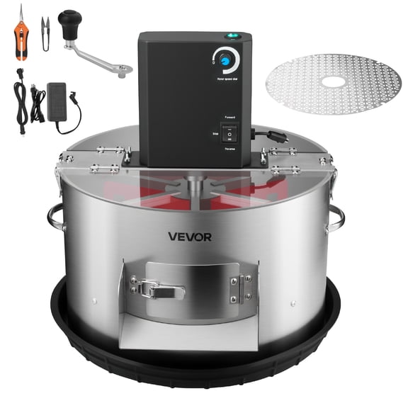 VEVOR Electric Bud Leaf Trimmer, 2-in-1 Manual & Electric, 16 in Bud Trimmer with Stainless Steel Blades, Visual Cutting, Wet & Dry Hydroponic Cutting Machine with Tray, for Plant Buds Flowers