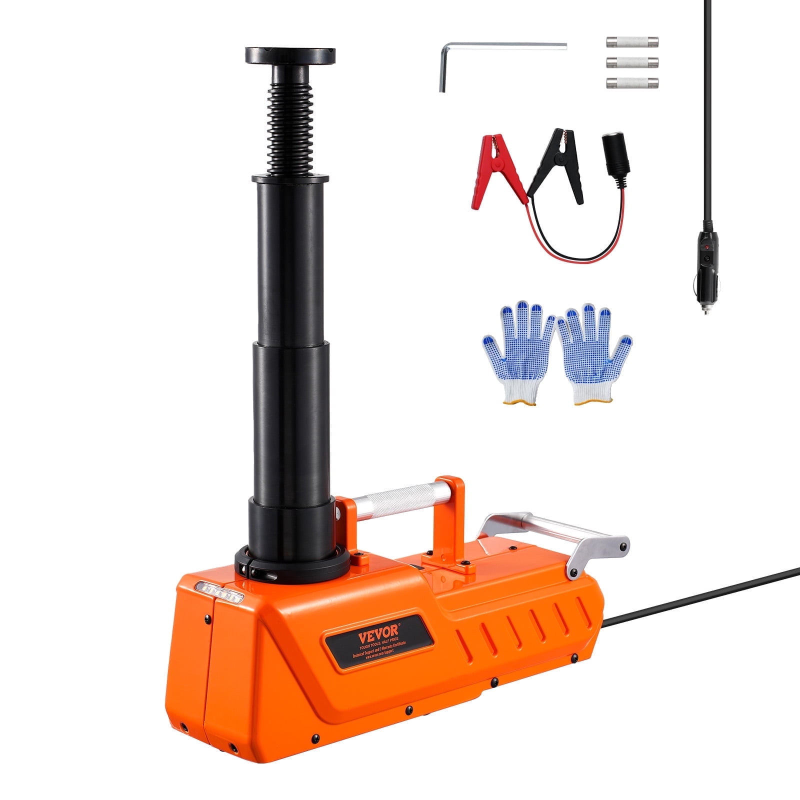 VEVOR Electric Car Jack, 15 Tons /33000 lbs, Adjustable Electric Scissor Jack with High Load Capacity,12V Dual-Powered Tire Change Replacement with LED Light,Portable Jack kit for Sedan,SUV,Truck