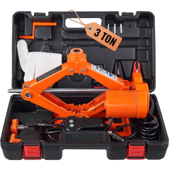 VEVOR Electric Car Jack, 3 Tons /6600 lbs Scissor Jack, 12V Electric Automatic Jack with Double Saddles and Remote Control
