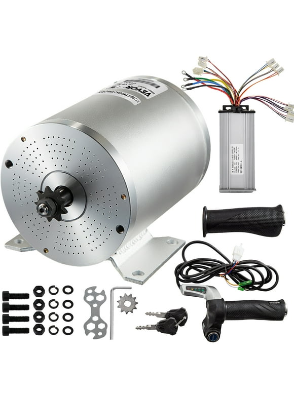 VEVOR Electric DC Motor, 2KW 48V Brushless Motor Kit 4300rpm High Speed Electric Scooter Motor for Bicycle Motorcycle with Mounting Bracket, Speed Controller, Throttle, Keylock