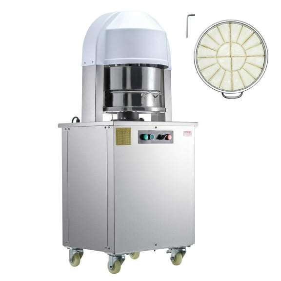 VEVOR Electric Dough Divider Rounder, 20PCS Automatic Dough Ball Cutting Making Machine, 2.12oz - 9.17oz Equal Dough Cutter with Pure Copper Motor and 304 Stainless Steel Tray, for Bakery