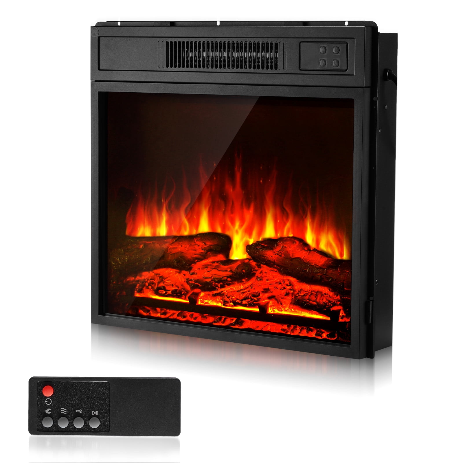 VEVOR Electric Fireplace Insert, 18 inch Recessed and Wall Mounted with