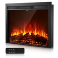 thumbnail image 1 of VEVOR Electric Fireplace Insert, 35 inch Recessed and Wall Mounted with Adjustable Flame Color Brightness & 8h Timer & Remote Control, Indoor Heater w/ 750W/1500W Dual Heating Modes, 5000BTU Black, 1 of 9