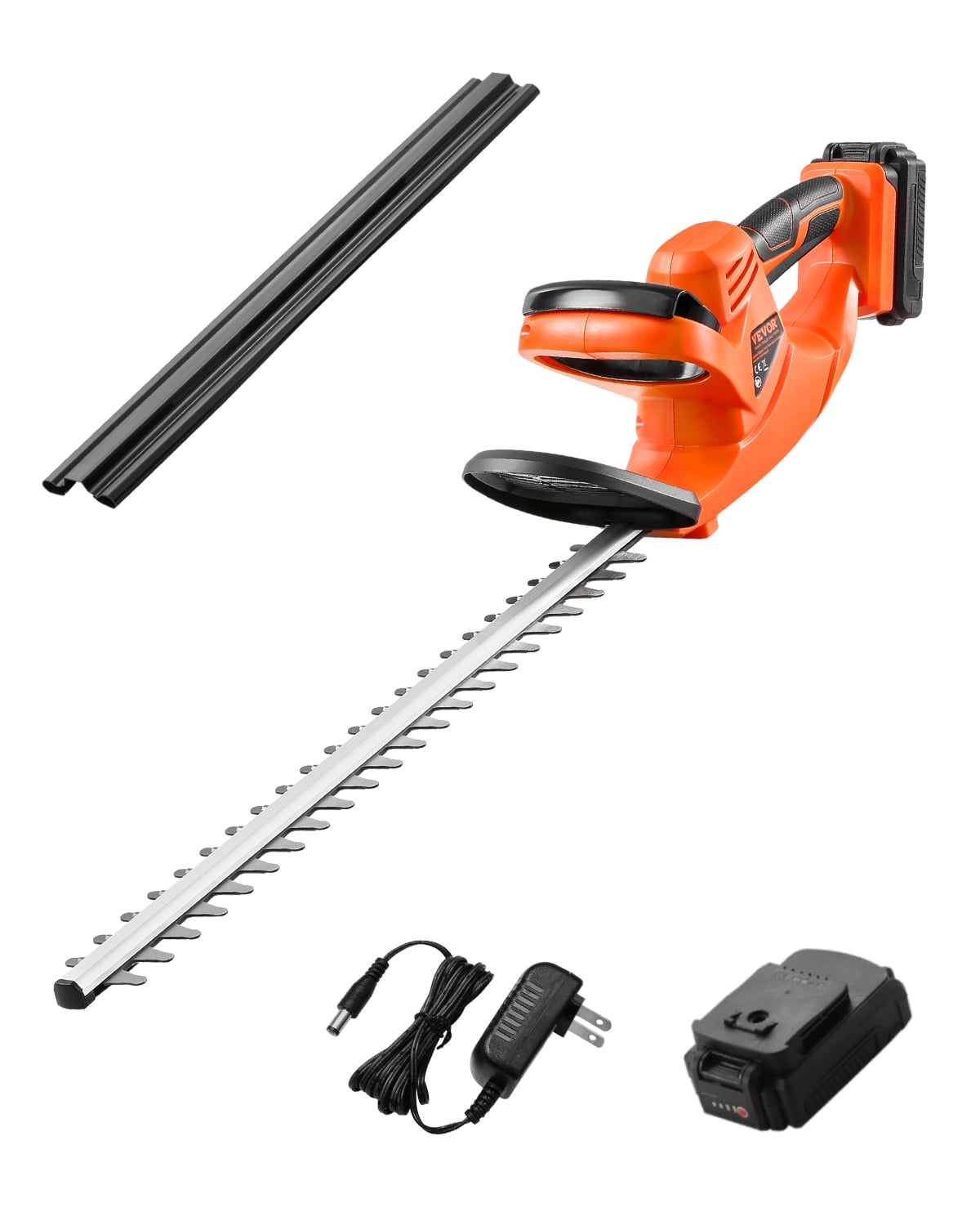 VEVOR Electric Hedge Trimmer, 1200 RPM, Cordless Hedge Trimmer for Low Branch, 20V 2A Battery, Bush Trimmer with 20 in Dual Action Blade & Secure Design, Gardening Trimmer for Yard Lawn Care