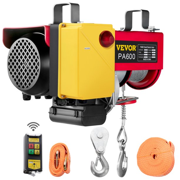 VEVOR Electric Hoist 1800lbs With Wireless Remote Control & Single