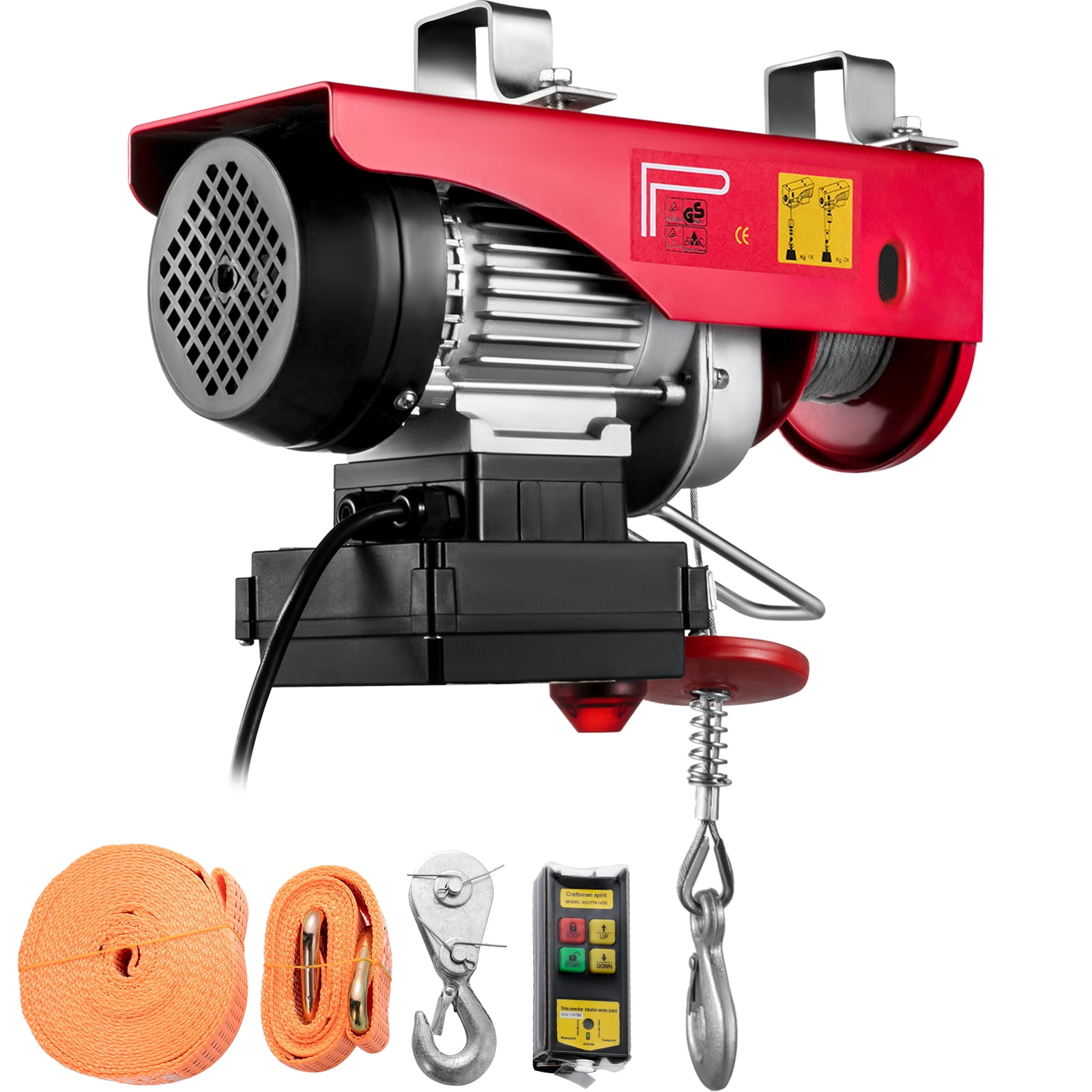 VEVOR Electric Hoist 550 lbs With Wireless Remote Control & Single/Double  Slings Electric Winch, Steel Electric Lift, 110v Electric Hoist for Lifting  in Factories, Warehouses, Construction Site 