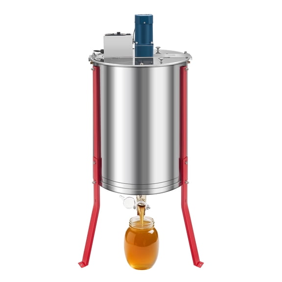 VEVOR Electric Honey Extractor, 6 Frame Honey Spinner with Transparent Lid, 140W Stainless Steel Honeycomb Drum Spinner, Height Adjustable, Honeycomb Extraction Equipment for Beekeeping