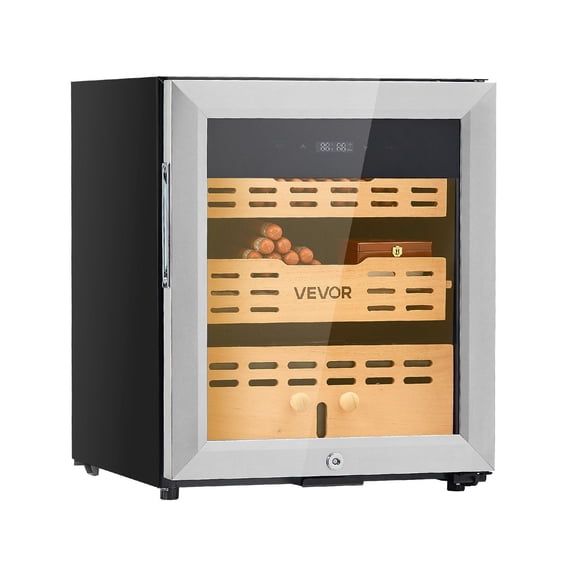VEVOR Electric Humidor, 50L, 300 Counts Electric Cigar Humidor Cabinet with Compressor Cooling, Constant Humidity & Temperature Control, Spanish Cedar Wood Shelves & Drawers, 2 Layers, for H