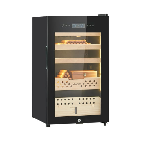 VEVOR Electric Humidor, 70L, 400 Counts Electric Cigar Humidor Cabinet with Compressor Cooling, Constant Humidity & Temperature Control, Spanish Cedar Wood Shelves & Drawers, 4 Layers, for Household