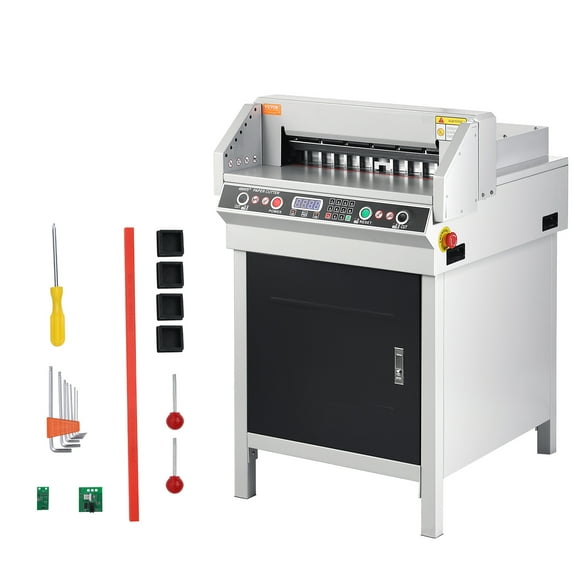 VEVOR Electric Hydraulic Paper Cutter, Heavy Duty Paper Cutter Machine, 1.57 in / 40 mm Cutting Thickness, 18 in / 457.2 mm Cutting Width, Industrial Paper Trimmer with Button Control