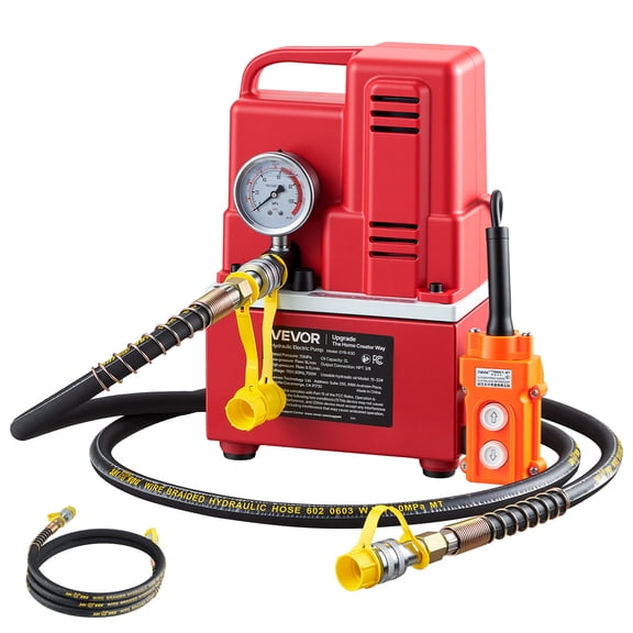 VEVOR Electric Hydraulic Pump, 750W 10,000 PSI, 120V Single Acting Electric Driven Hydraulic Pump Power Pack Unit, with Solenoid Valve, 0.53 Gallon / 2L, for Punching, Bending,Single Acting Cylinders