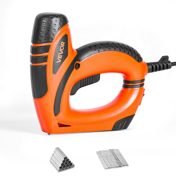 VEVOR Electric Nail Gun, 2-in-1 Staple Gun Brad Nailer, 18 Gauge 5/8 inch, Stapler Brad Nailer with 1000 Pcs Staples and 1000 Pcs Nails, Non-Slip Rubber Grip, for Woodworking and DIY Projects
