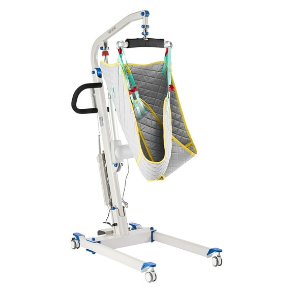 VEVOR Electric Patient Lift, Folding Patient Transfer Lift with U-Shaped Sling, Height & Width Adjustable Medical Transfer Assist with 4 Wheels & Handle Controller for Disabled Bedridden, 400LBS