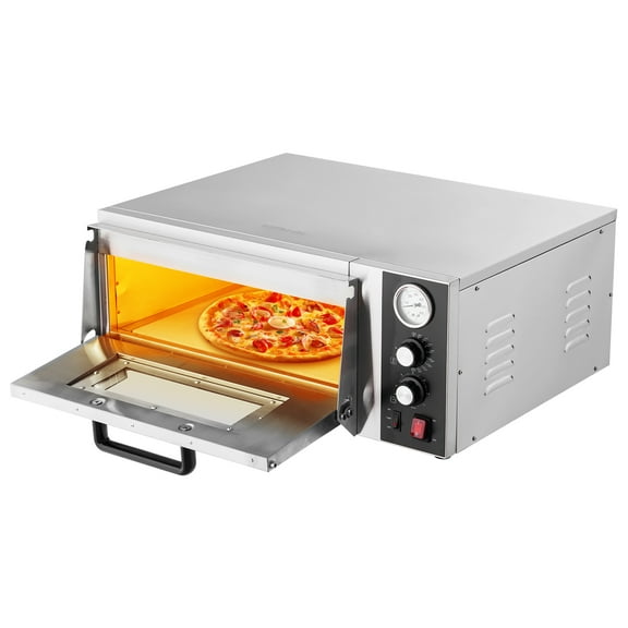 VEVOR Electric Pizza Oven, 18-Inch Commercial Pizza Ovens, 842F Max Temp, 1740W Large Pizza Oven Countertop with Temp & Time Control, Built in Thermometer Indoor Pizza Maker for Restaurant Home Use