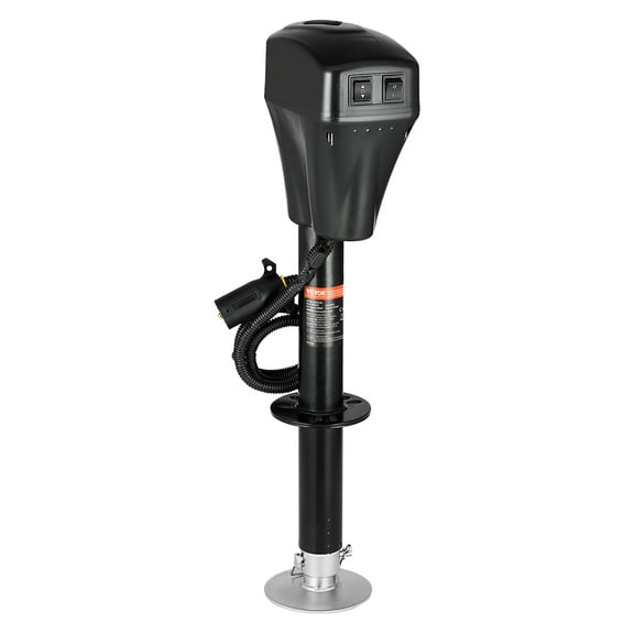 VEVOR Electric Trailer Jack, 5000 lbs, Heavy Duty RV Electric Power Tongue Jack with 7-pin Connector, Manual Crank Handle & Weatherproof Jack Cover, 10"-28.3" Lift, for Trailers, Campers & RVs, Black