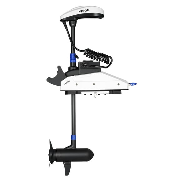 VEVOR Electric Trolling Motor, 55lbs Thrust with GPS, 10-Speed Bow Mounted Saltwater Outboard Boat Motor with Remote Control & LCD Battery Indicator, for Kayaks, Fishing Boats, 36-Inch Shaft