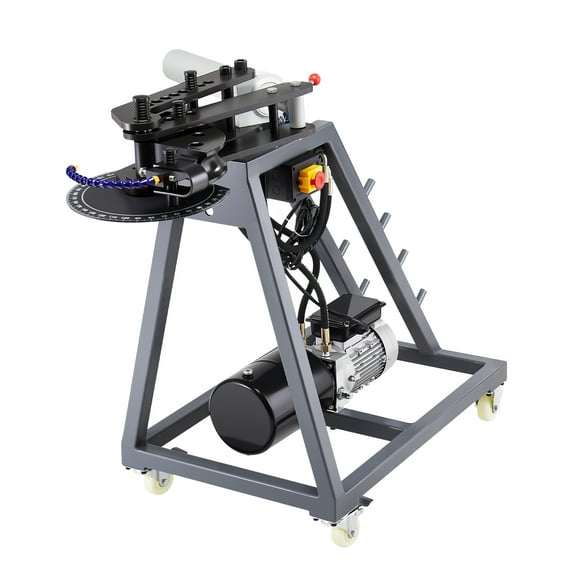VEVOR Electric Tube Bending Machine,750W Electric Tubing Bender with 6L Hydraulic Cylinder, Movable Pipe Bender Machine with Casters,3 Dies & 180° Max Bending Angle, Suitable for 3/4 to 2 inch Pipes