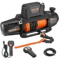 thumbnail image 1 of VEVOR Electric Winch, 12000 lbs Load Capacity, 12V DC Truck Winch with Φ3/8 in x 92 ft Synthetic Rope, Wireless & Wired Remote Control, IP67 Waterproof for Towing Off-Road SUV Jeep Trailer Boat, 1 of 9