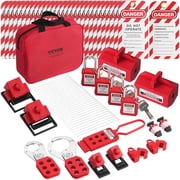 VEVOR Electrical Lockout Tagout Kit, 47 PCS Safety Loto Kit Includes Padlocks, Hasps, Tags, Nylon Ties, Plug Lockouts, Circuit Breaker Lockouts, and Carrying Bag, for Industrial, Electric Power