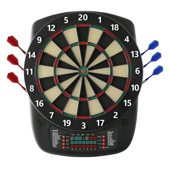 VEVOR Electronic Dart Board, 13.5" Target Dartboard with 43 Games & 200+ Variations for Up to 8 Players, 6 Dart Shafts with Flights & 50 Soft Tips, Color LCD Scoring Screen for Home Party Game Rooms