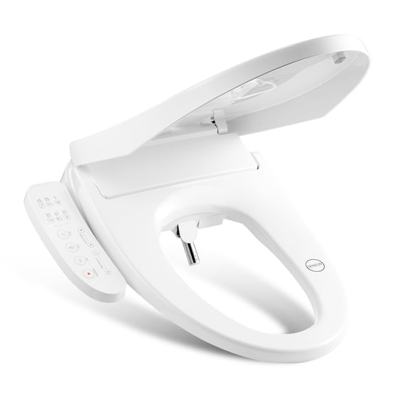 VEVOR Elongated Bidet Toilet Seat, Side Arm Control Smart Toilet Seat for Existing Toilets, Electric Bidet Toilet Seat with Slow Close, Night Light, Self Cleaning,Air Dryer,Easy Installation,White