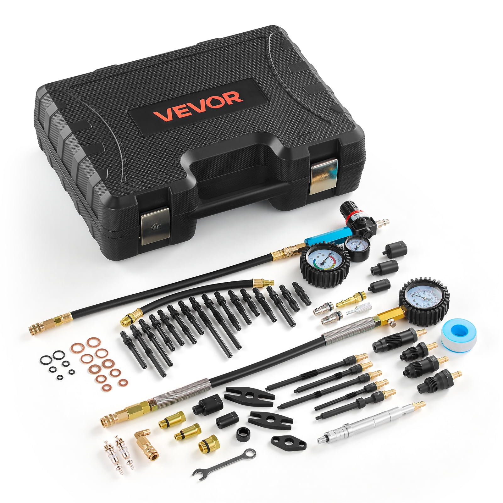Digital Oil Pressure Tester Kit - 0-426 PSI Diagnostic Tool With 17 Connectors & 78-Inch Hose For Cars/Motorcycles