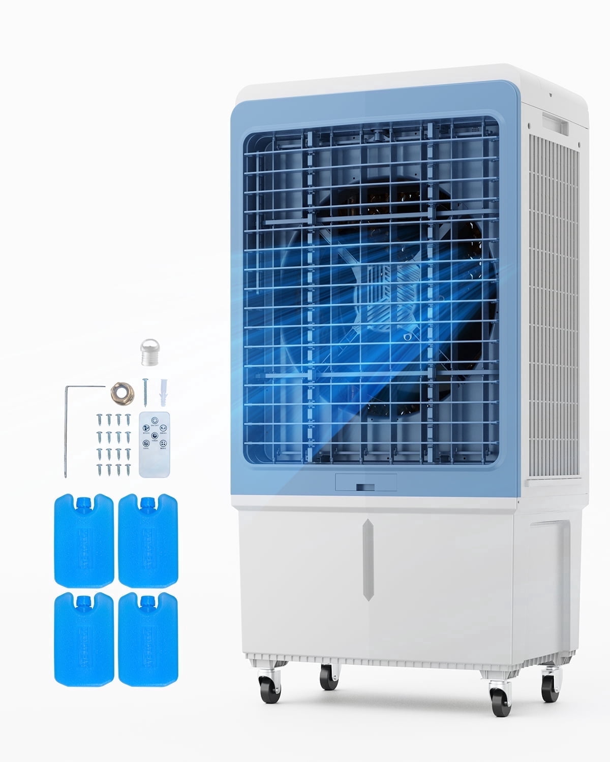 VEVOR Evaporative Air Cooler, 4129 CFM with 12.7 Gallon Water Tank Swamp Cooler, Portable Cooling Fan with Remote Control,3 Speeds