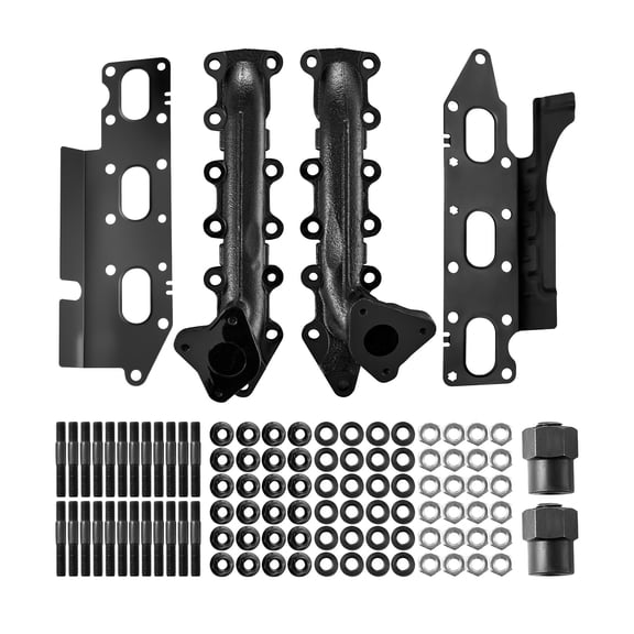VEVOR Exhaust Headers Manifold Replacement 2PCS Heat-Resistant Cast Iron, Compatible with Ford F-150 3.5L Ecoboost 11-16, Complete Hardware for Improved Exhaust Flow & Engine Performance