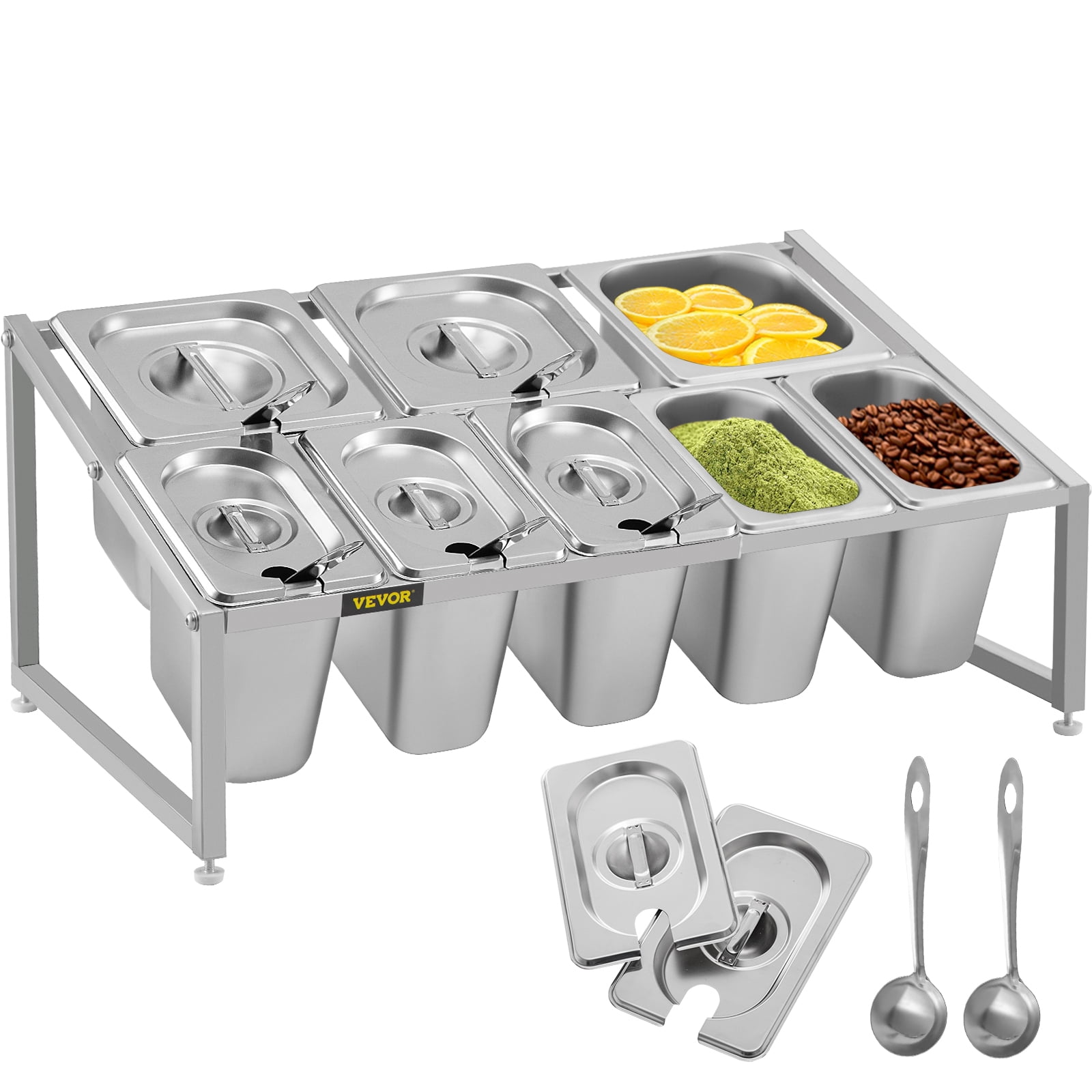 Expandable Silver Stainless Steel 2-Tier Countertop Spice Rack