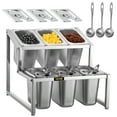 thumbnail image 1 of VEVOR Expandable Spice Rack, 13.8-23.6 Adjustable, 2-Tier Stainless Steel Organizer Shelf with 6 1/9 Pans 6 Ladles, Countertop Inclined Holder for Sauce Ingredients Fruits, for Kitchen Pantry Use, 1 of 9