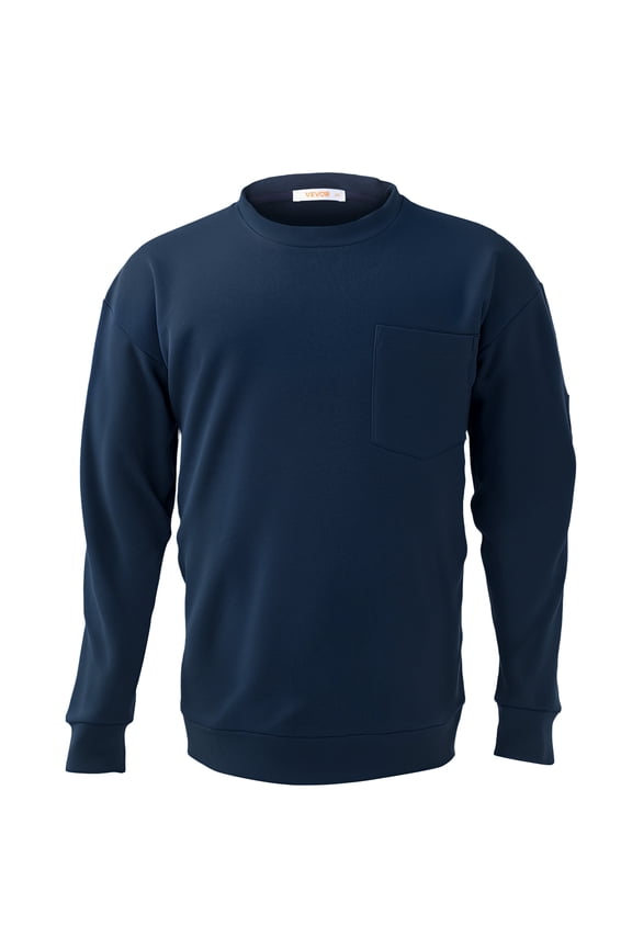 FR Shirts, Flame Resistant Long Sleeve Clothing Lightweight 7 oz Breathable Cotton, Men's Fire Retardant Work Shirt with Pre-shrink Treatment & Pocket, for Welders,Electricians,Navy Blue 2XL