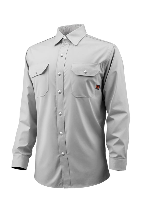 FR Shirts for Men, 7oz. Flame Resistant Welding Jacket, Machine Washable Cotton Heat-Resistant Welding Shirt, Meets ATPV 9.2 Cal/cm Arc Rating - XXL Size