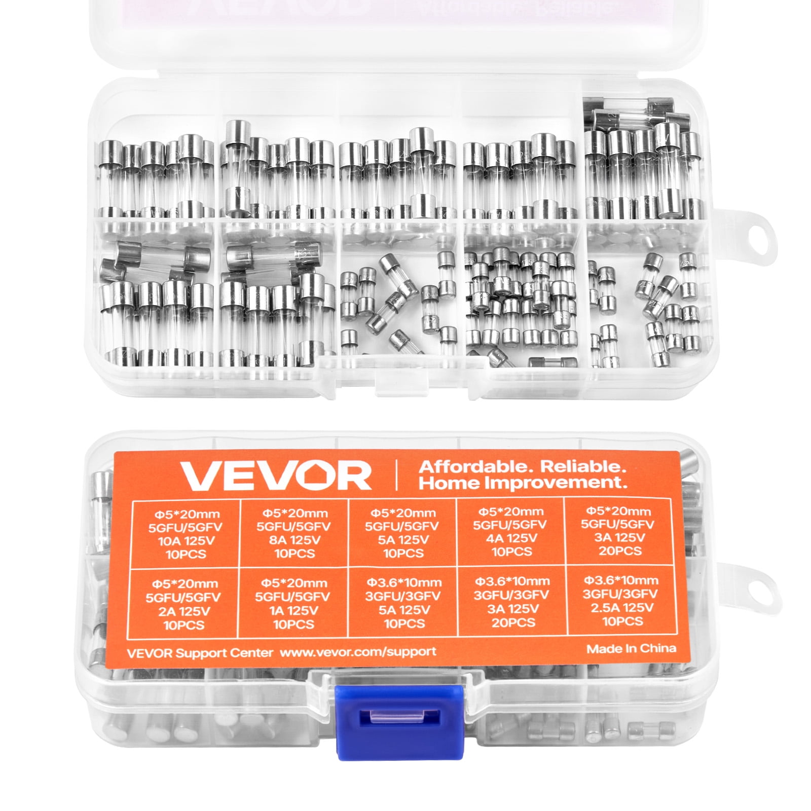 YOLISTIC 10 Amp Slow-Blow Ceramic Fuses (Pack Of 10) - 6x30mm, 250V, Time Delay