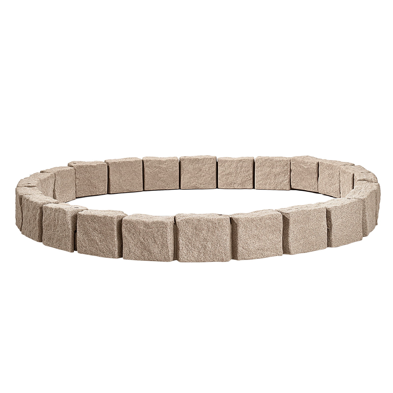VEVOR Faux Stone Landscape Edging, 46.8 x 3.9 in Realistic Lawn Edging, Flexible Brick-Sized Garden Edging Border with Anchoring Spikes, Fade-Resistant Yard Edging for Driveways Walkway Brown