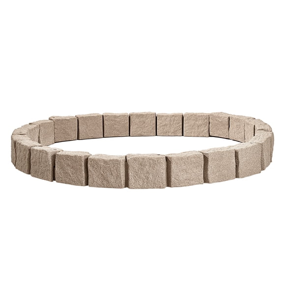 VEVOR Faux Stone Landscape Edging, 46.8 x 3.9 in Realistic Lawn Edging, Flexible Brick-Sized Garden Edging Border with Anchoring Spikes, Fade-Resistant Yard Edging for Driveways Walkway Brown
