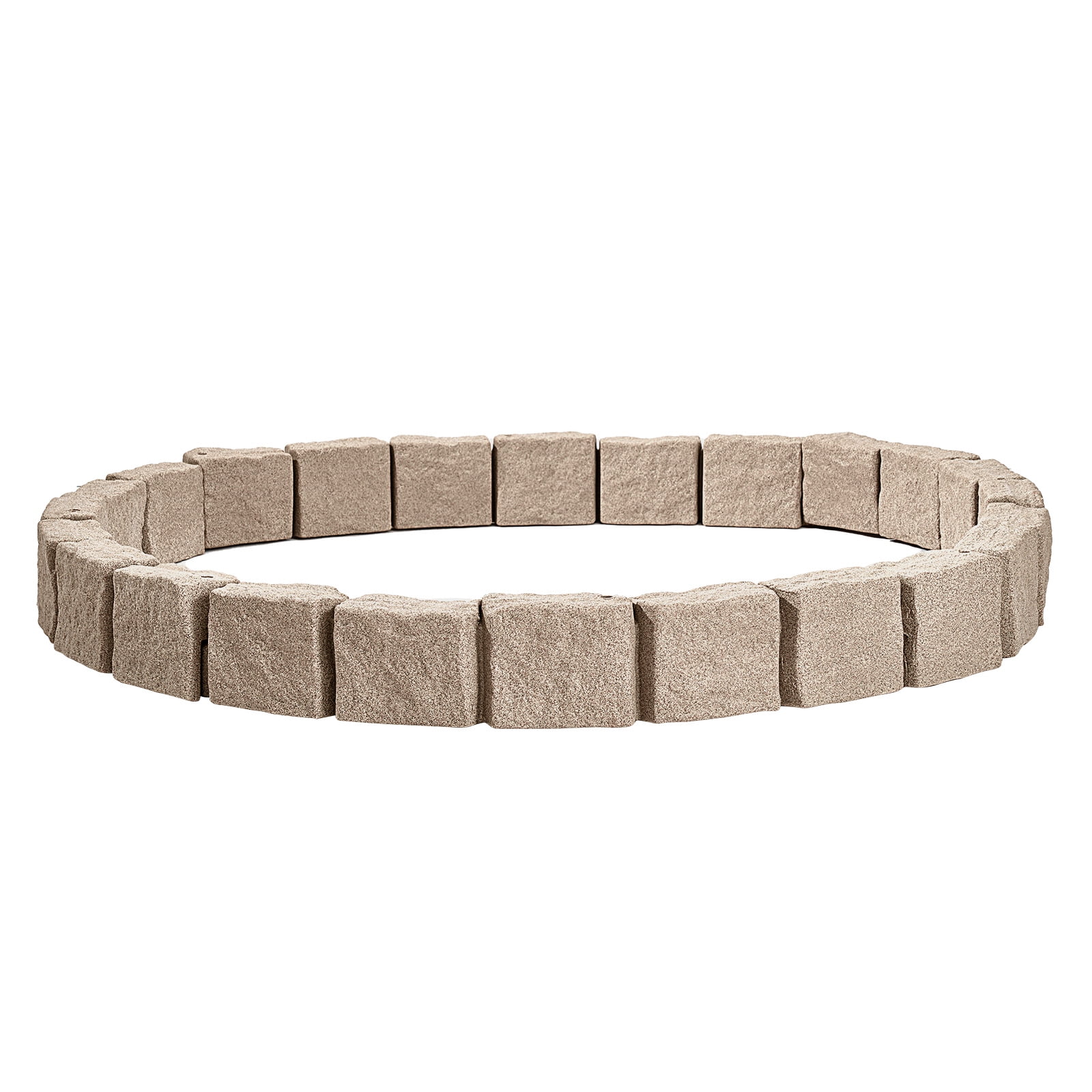 VEVOR Faux Stone Landscape Edging 46.8 x 3.9 in Realistic Lawn Edging, Flexible Brick-Sized Garden Edging Border with Anchoring Spikes, Fade-Resistant Yard Edging for Driveways Walkway Beige